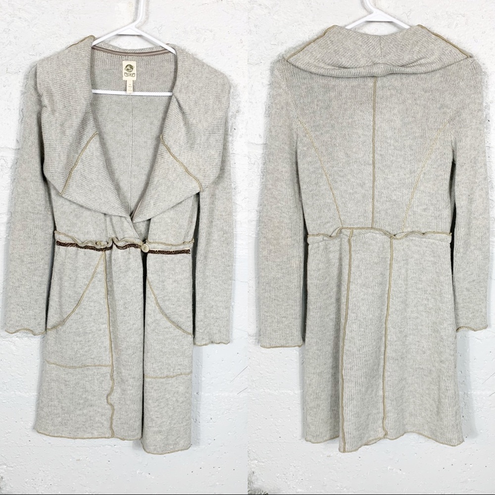 Anthropologie Tiny Shawl Collar Long Cardigan - Picture 4 of 8